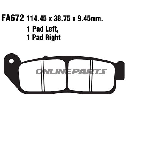 Brake Pads Sintered Hh Ebc Fa672hhoder 7870052