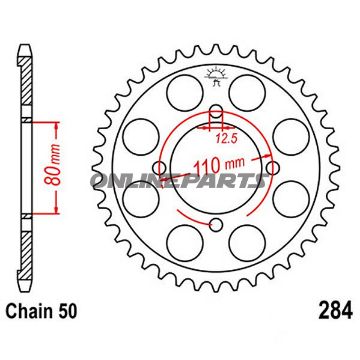 Rear Sprocket 45 Tooth Pitch 530Inner Diameter 080 Bolt Spacing 110