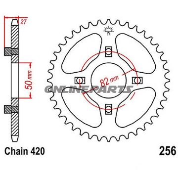 Rear Sprocket 41 Tooth Pitch 420Inner Diameter 050 Bolt Spacing 082