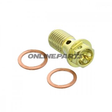 Banjo Bolt Single M10x1.25Titan Rac Gold Pb