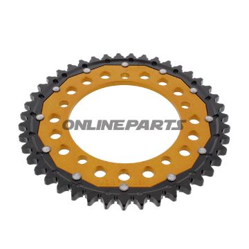 Tandhjul Dual 43Z tænder 530 guld ZF Indre diameter 120 Hulcirkel 140