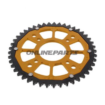 Tandhjul Dual 45Z tænder 428 guld ZF Indre diameter 058 Hulmønster 090