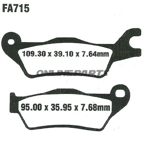 Brake Pads Semi-Sint V Ebc Fa715v