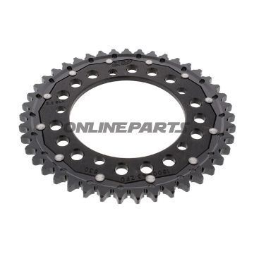 Tandhjul Dual 43Z tænder 530 sort ZF Indre diameter 120 Hulcirkel 140