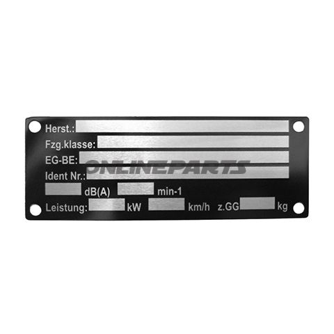 Typenschild Motorrad
