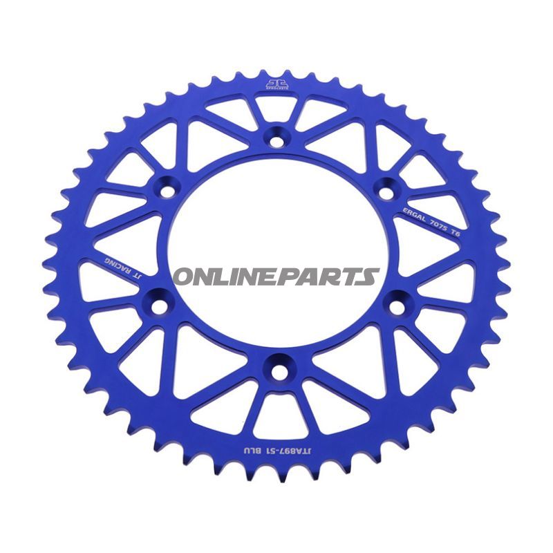 Rear Sprocket Aluminium 51 Tooth Pitch 520 Bluejt Inner Diameter 125 Bolt Spacing 150