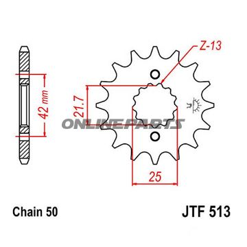 Front Sprocket 18Tooth Pitch 530Narrow Spline 21.6/25
