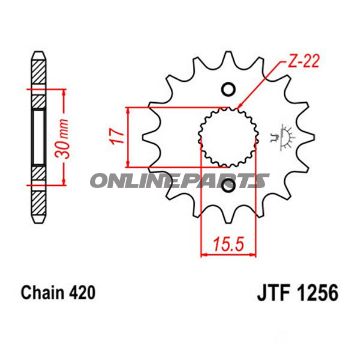 Front Sprocket 15Tooth Pitch 420Narrow Spline 15.5/17