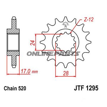 Front Sprocket 14Tooth Pitch 520Narrow Spline 24/28