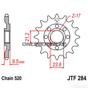 Racing Fortandhjul 15Z dele 520 fint tandet indre diameter 21/23,8
