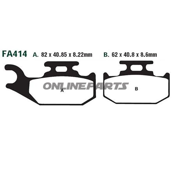 Brake Pads Std Ebc Fa414tt