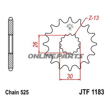 Front Sprocket 17Tooth Pitch 525Narrow Spline 26/30