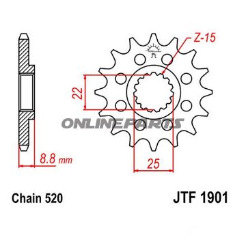 Front Sprocket Racing 14Tooth Pitch 520Narrow Spline 22/25