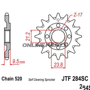Front Sprocket Racing 13Tooth Pitch 520Narrow Spline 21/23.8