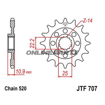 Front Sprocket 15Tooth Pitch 520Narrow Spline 22.2/25