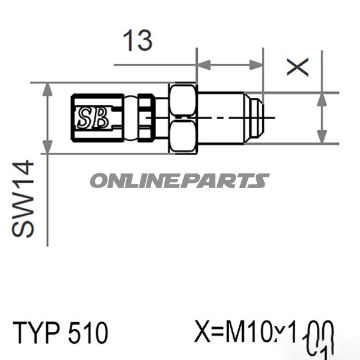 Typ510 M10x1.00 Silvermale Thread Fixed Vario