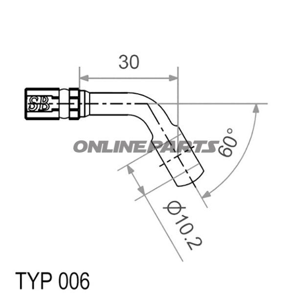 Typ006 10Mm 60Deg Silver Banjo Variotyp006 10 Mm 60 Silber