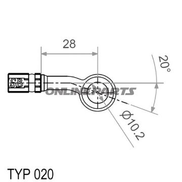 Typ020 10Mm 20Deg Silver Banjo Variotyp020 10 Mm 20S Silber