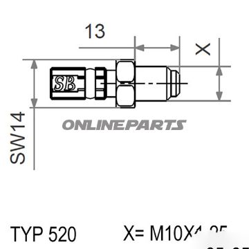 Typ520 M10x1.25 Goldmale Thread Fixed Vario