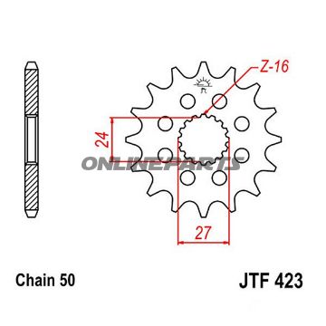 Front Sprocket 17Tooth Pitch 530Narrow Spline 24/27