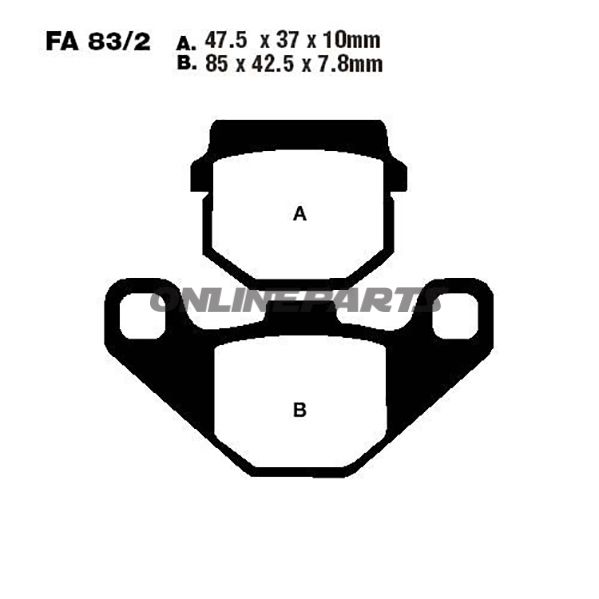 Brake Pads Scooter Sintered Hh Ebc Sfa083/2Hh