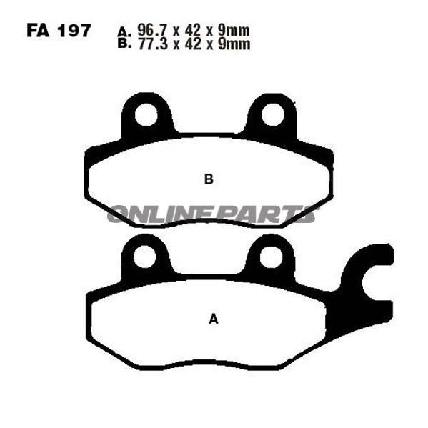 Brake Pads Scooter Sintered Hh Ebc Sfa197hhaltn 7873060