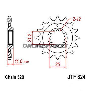 Front Sprocket Racing 13Tooth Pitch 520Narrow Spline 21/25