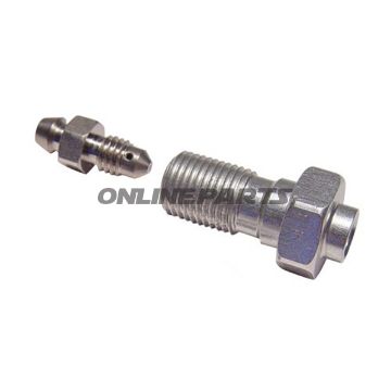 Banjo Bolt Single M10x1.25Alu Silver With Bleed Nipple
