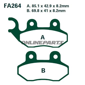 Brake Pads Scooter Sintered Hh Ebc Sfa264hhalternative: 7870084