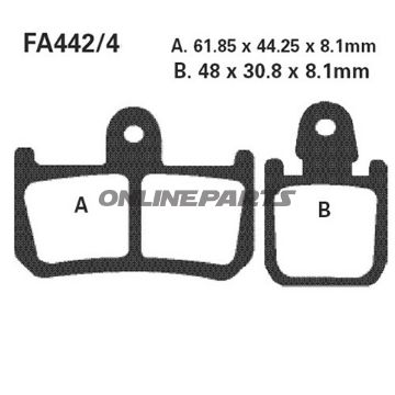 Brake Pads Sintered Gpfax Ebc Gpfax442/4Hhaltn 7875149/7875156