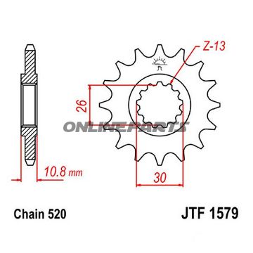 Front Sprocket 17 Tooth 520Narrow Spline 26/30