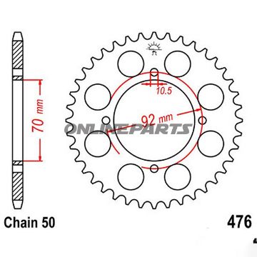 Rear Sprocket 41 Tooth 530 Silverinner Diameter 70 Bolt Spacing 92