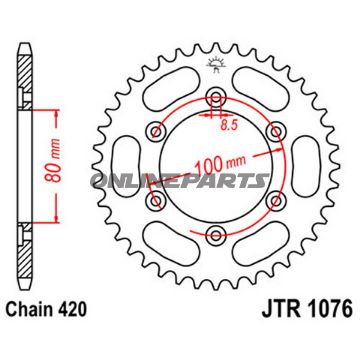 Rear Sprocket 48Tooth Pitch 420Inner Diameter 080 Bolt Spacing 100