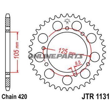 Rear Sprocket 50Tooth Pitch 420Inner Diameter 105 Bolt Spacing 125