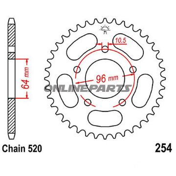 Rear Sprocket 50Tooth Pitch 520Inner Diameter 064 Bolt Spacing 096