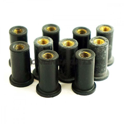 Rubber Well Nut With Brass Insert Set Jmpm6x1.00 25 Mm