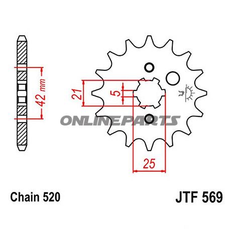 Front Sprocket 18T Pitch 520Large Spline 5Mm 21/25