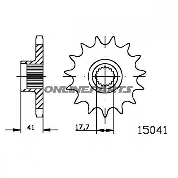 Front Sprocket 19T Pitch 428Narrow Spline 17.7/20