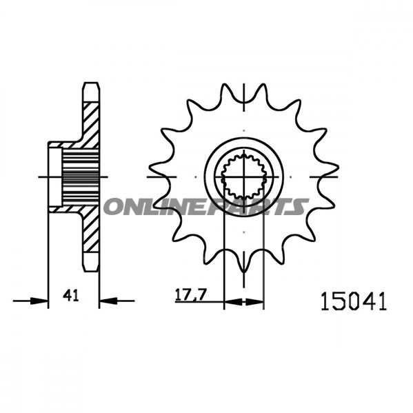 Front Sprocket 19T Pitch 428Narrow Spline 17.7/20
