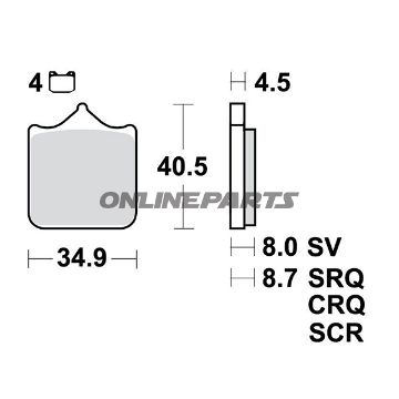 Brake Pad Sinter Carbon Scr Trwoder 7320014