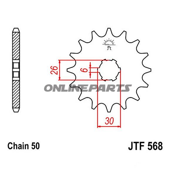 Front Sprocket 15T 530 Pitchlarge Spline 6 - Inner Dia 26/30