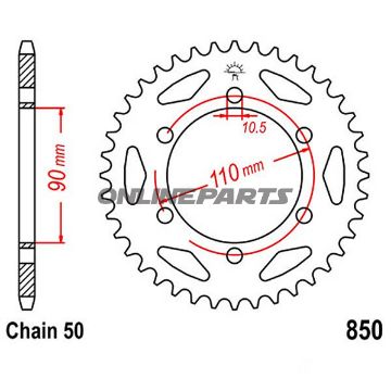Rear Sprocket 31Z Pitch 530Inner Diameter 090 Bolt Spacing 110