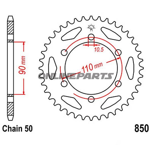 Rear Sprocket 31Z Pitch 530Inner Diameter 090 Bolt Spacing 110