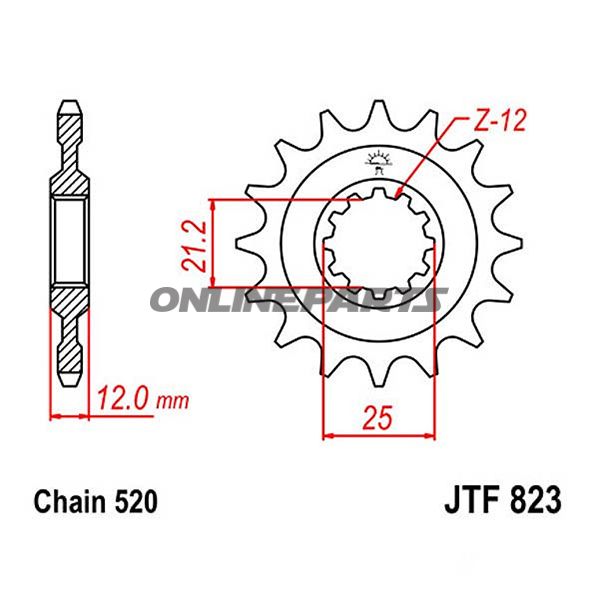 Front Sprocket 13Tooth Pitch 520Narrow Spline 21/25