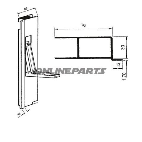 Aluminium Wallboard Lh350mm With Closing