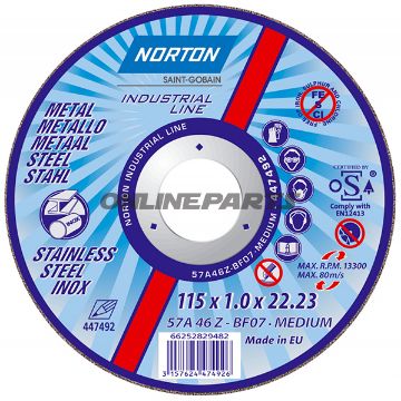 Grinding Disc 115X1.0 Metalsee Also 5648845 For Steel & Stainless