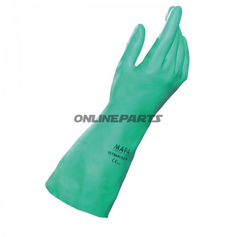 Mapa Nitrile Work Glove Greenvelour Lined - Size 9