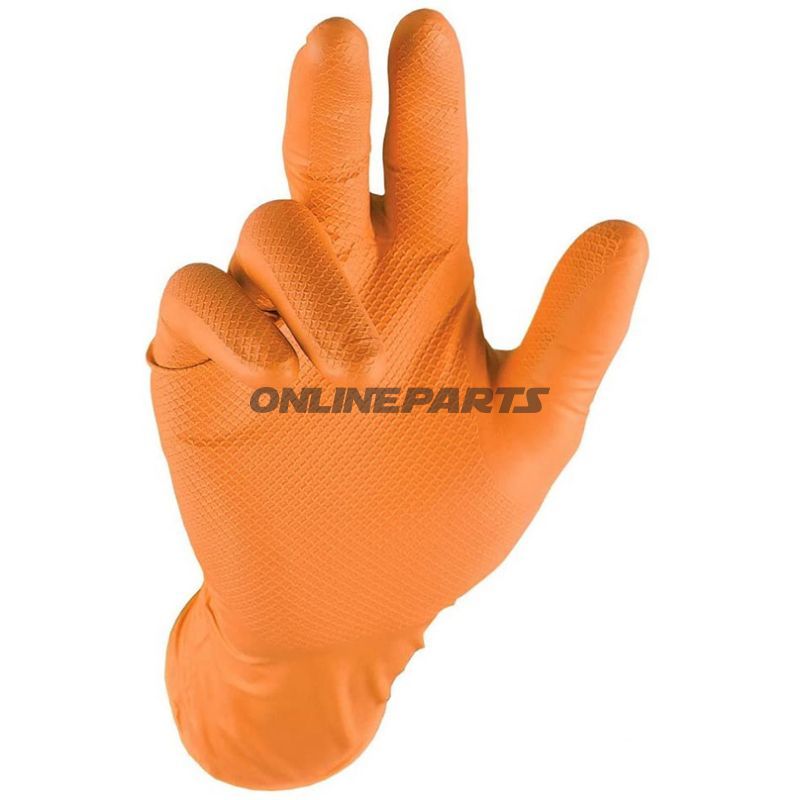 Work Gloves Einmorange Gripp Nbr Inh50 Gr.M