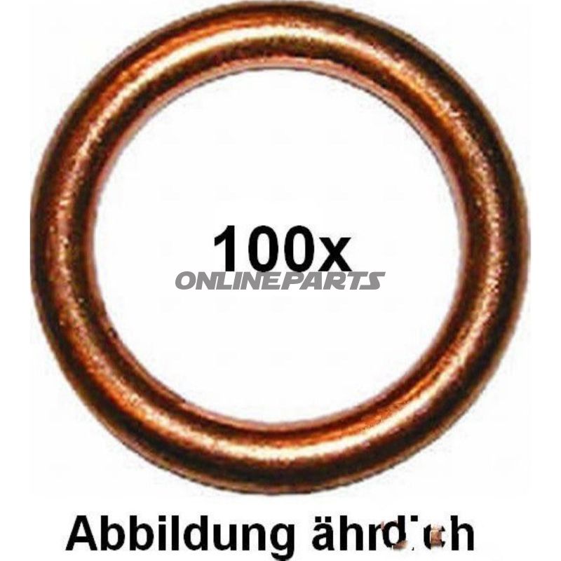 Kobberpakning 6X10x1,5Copper 100 Pieces