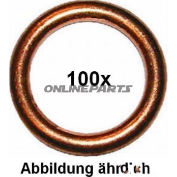 Kobberpakning 12X18x2,0Copper 100 Pieces